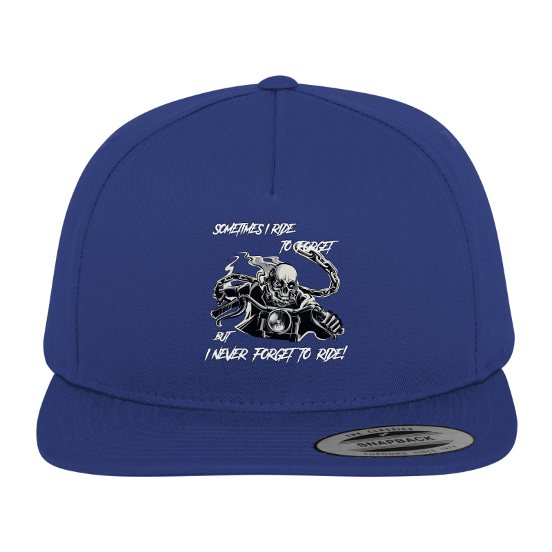 Sometimes I Ride to Forget but I Never Forget to Ride Fun Kappe Snapback Cap