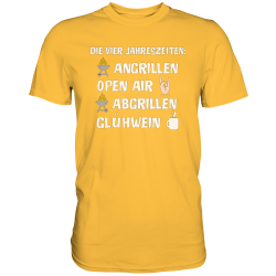 Die Jahreszeiten Angrillen Open Air Glühwein Fun Herren T-Shirt Funshirt