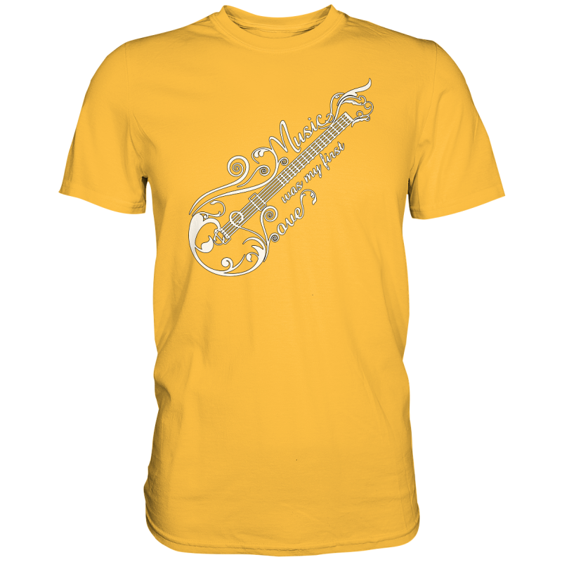 Music was my first Love Gitarre Song Instrument Fun Herren T-Shirt Funshirt