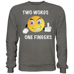 Two Words one Fingers Fuck You Spruch Geschenk Spass Fun Sweatshirt Funshirt