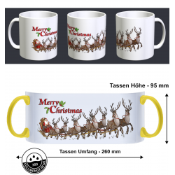Merry Christmas Weihnachten Rentier Weihnachtsmann Fun Tasse Becher Kaffeetasse