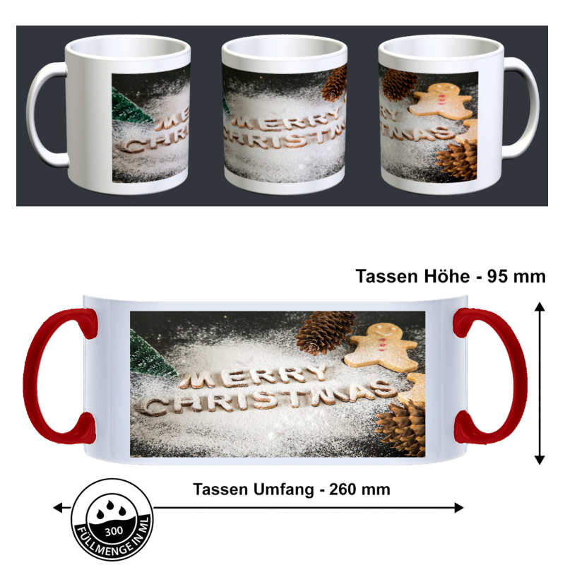 Merry Christmas Weihnachten Zucker Gebäck Plätzchen Fun Tasse Becher Kaffeetasse