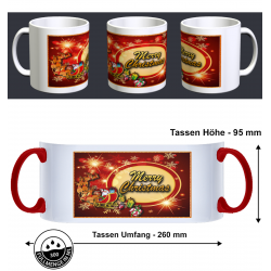 Merry Christmas Weihnachten Santa Clause Rentier Schlitten Fun Tasse Becher Kaffeetasse