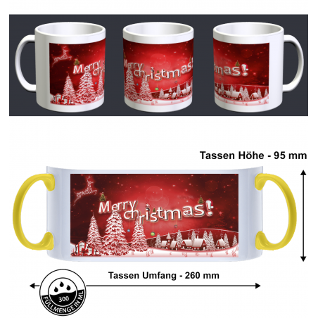Merry Christmas Frohe Weihnachten Schnee Weihnachtsdorf Fun Tasse Becher Kaffeetasse