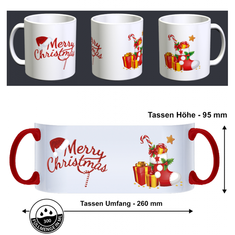 Frohe Weihnachten Merry Christmas Stiefel Geschenk Fun Tasse Becher Kaffeetasse