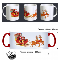 Frohe Weihnachten Santa Clause Rentier Schlitten Geschenk Fun Tasse Becher Kaffeetasse
