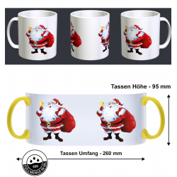 Frohe Weihnacht Weihnachtsmann Santa Clause Sack Geschenk Fun Tasse Becher Kaffeetasse