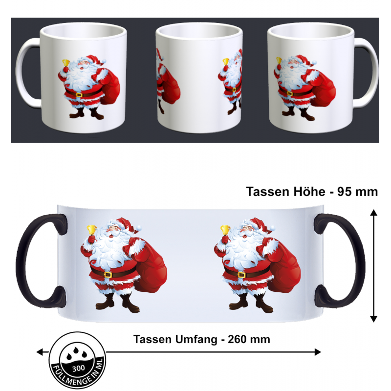Frohe Weihnacht Weihnachtsmann Santa Clause Sack Geschenk Fun Tasse Becher Kaffeetasse