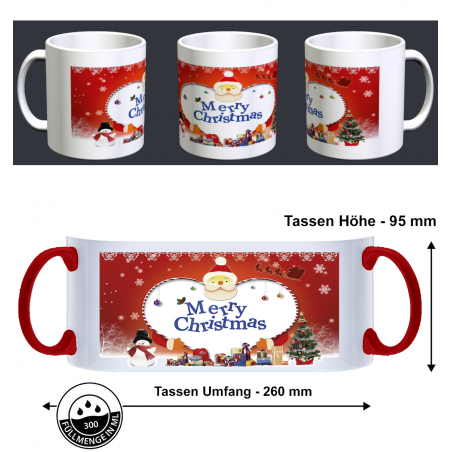 Frohe Weihnachten Merry Christmas Schnee Geschenk Fun Tasse Becher Kaffeetasse
