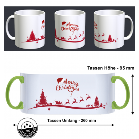 Frohe Weihnacht Weihnachtsmann Santa Clause Schlitten Geschenk Fun Tasse Becher Kaffeetasse