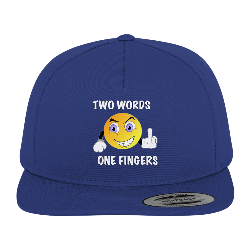 Two Words one Fingers Fuck You Spruch Geschenk Spass Fun Kappe Snapback Cap